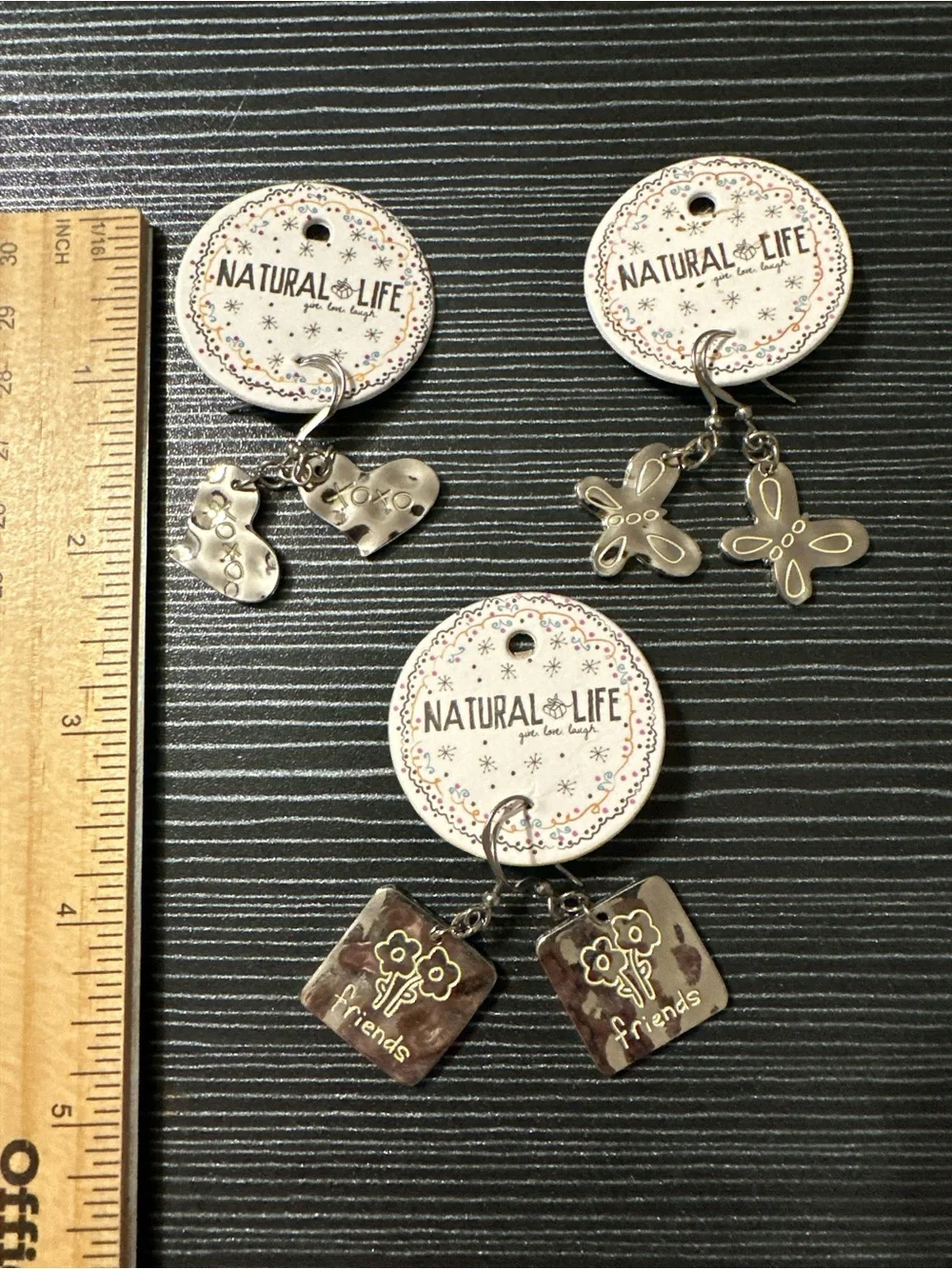 3 pair NATURAL LIFE  Earrings